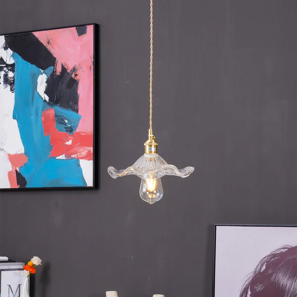 HibiscusGlow | Elegant Floral Glass Kitchen Pendant Lighting Fixture 8