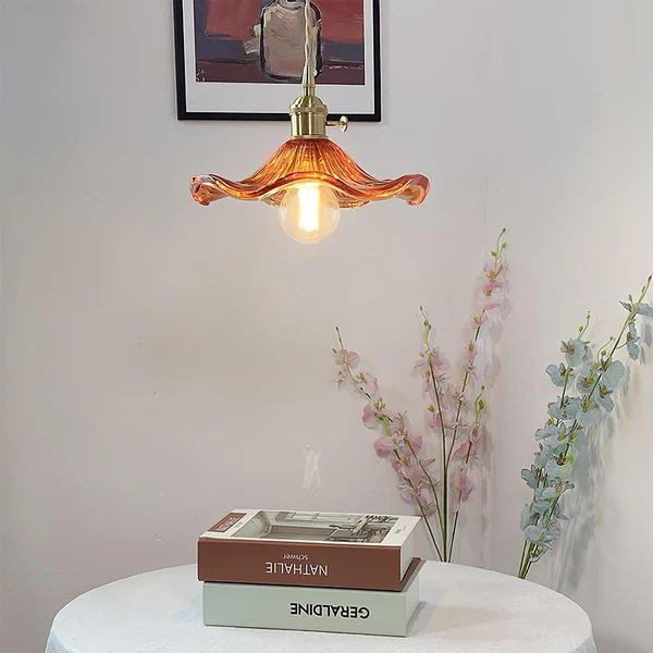 HibiscusGlow | Elegant Floral Glass Kitchen Pendant Lighting Fixture 9