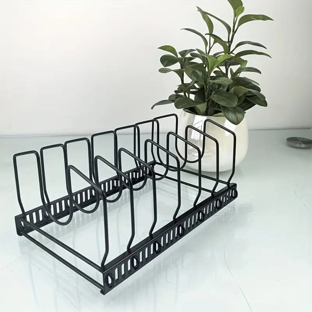 Iron Dish Pot Lid and Utensils Storage Rack 7