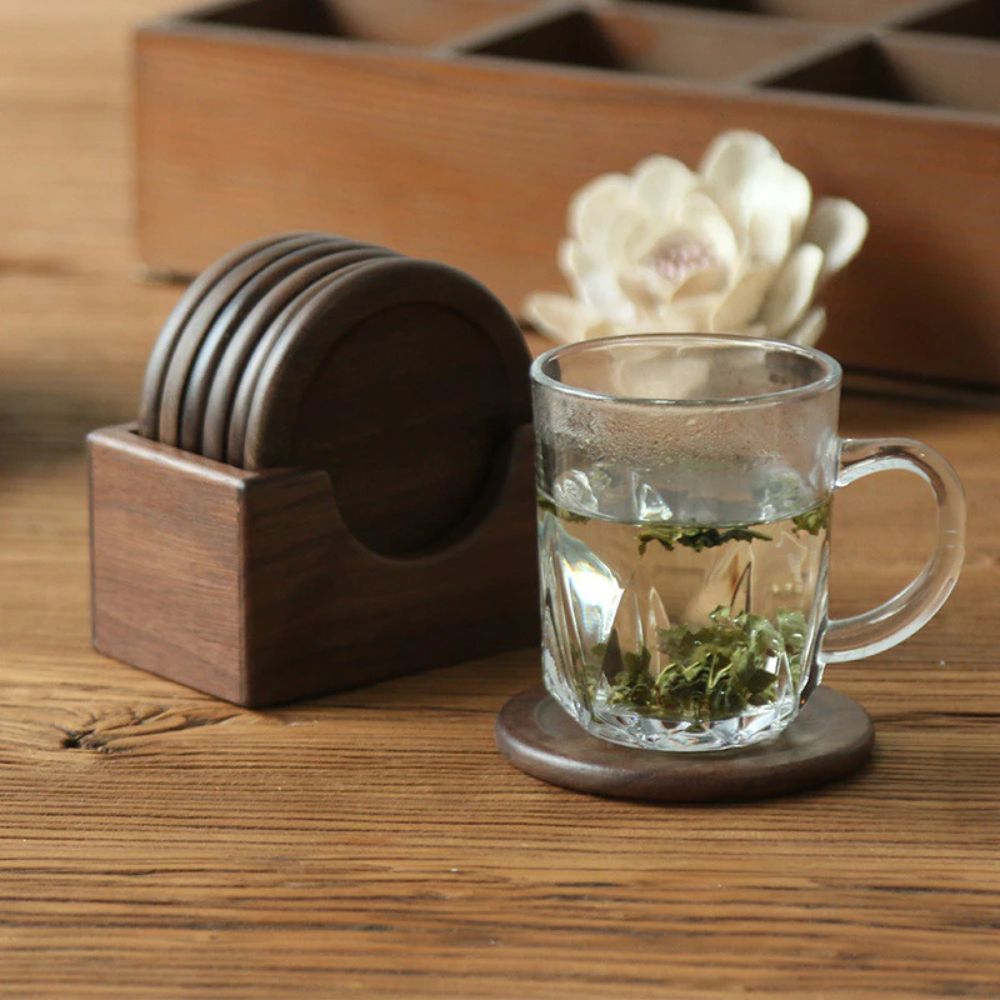 Japanese Style Wooden Coaster | 6pcs Set 0