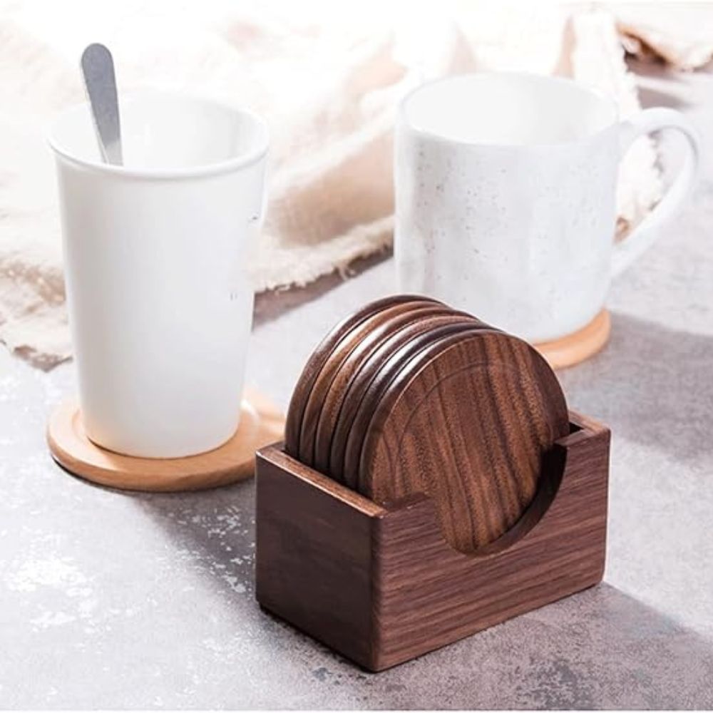 Japanese Style Wooden Coaster | 6pcs Set 2