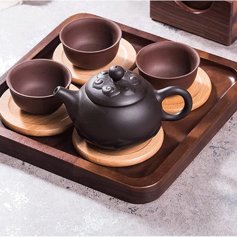 Japanese Style Wooden Coaster | 6pcs Set 4