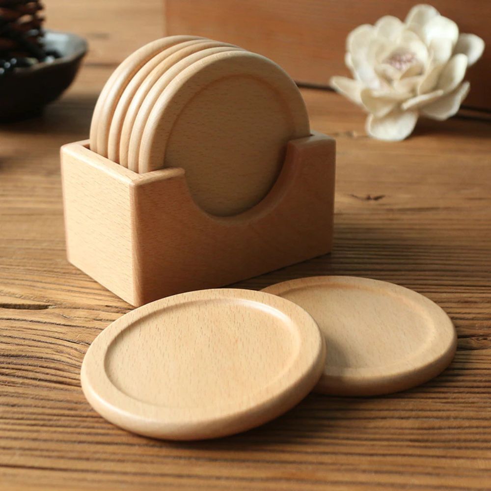 Japanese Style Wooden Coaster | 6pcs Set 5