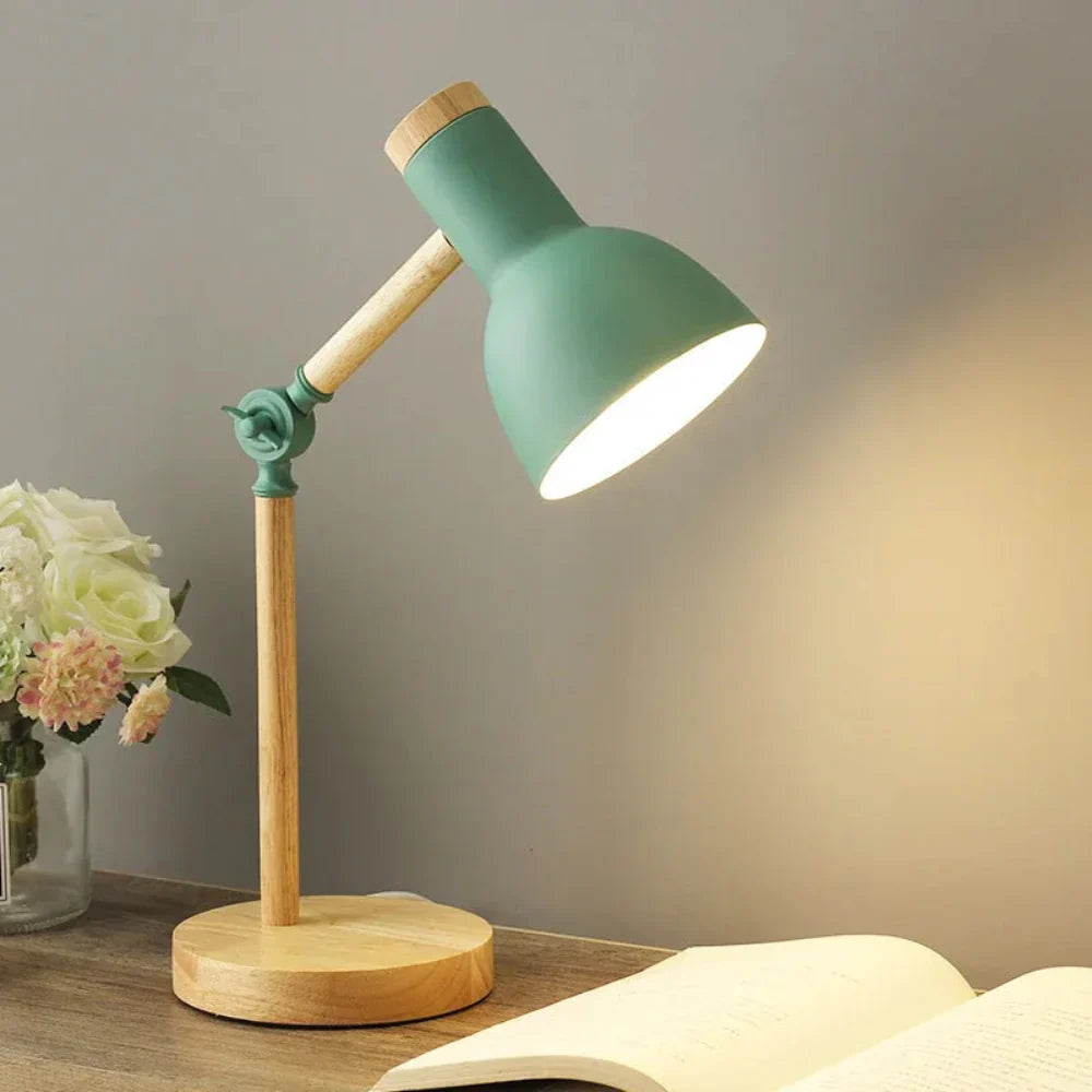Wooden Adjustable Desk Lamp | Scandinavian-Inspired Table Light