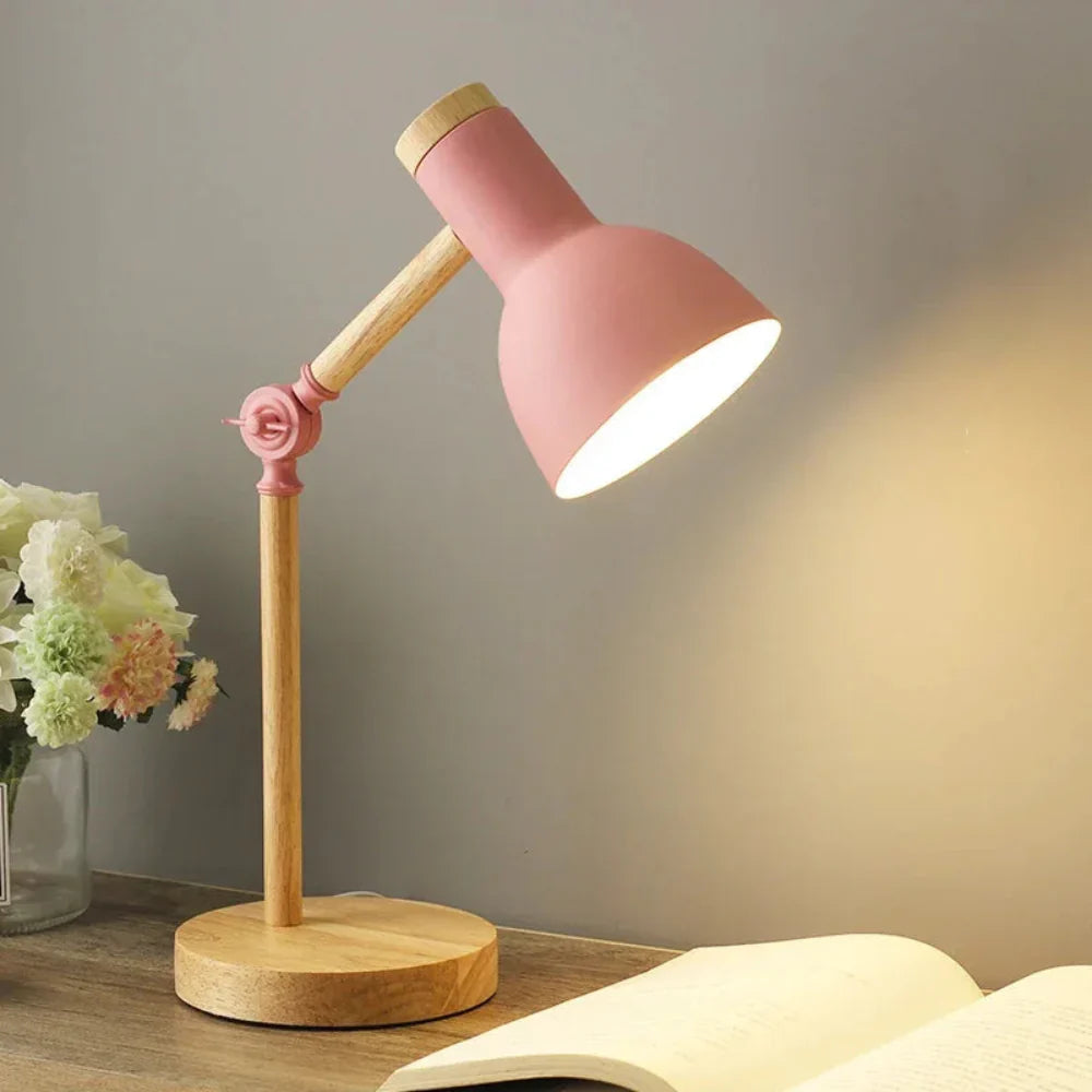 Wooden Adjustable Desk Lamp | Scandinavian-Inspired Table Light