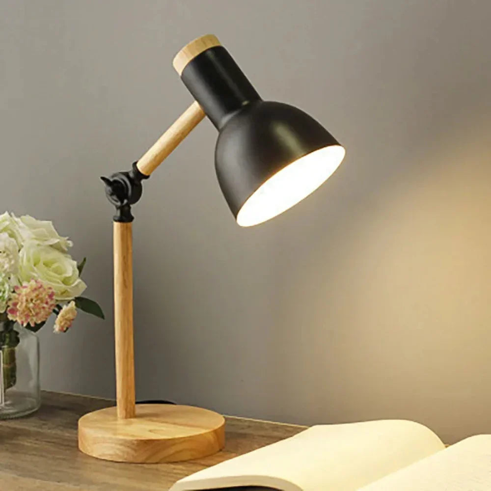 Wooden Adjustable Desk Lamp | Scandinavian-Inspired Table Light