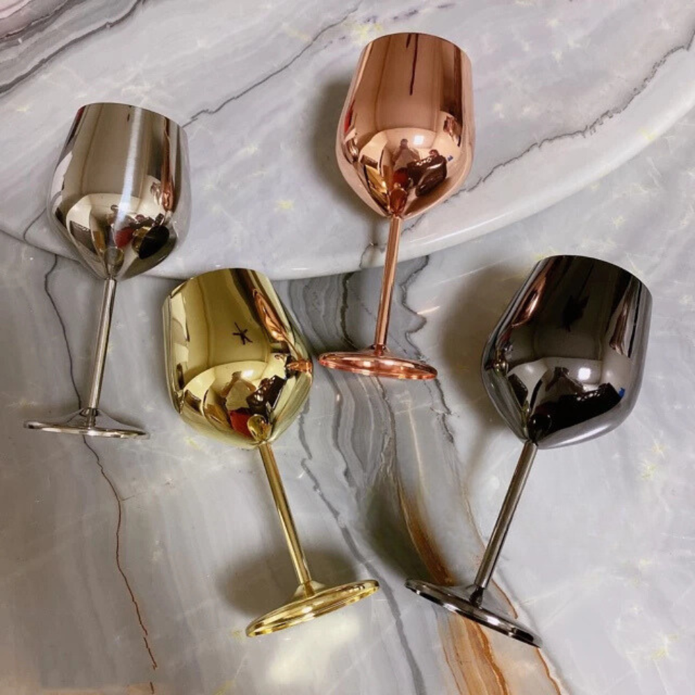 Lustrous Stainless Steel Wine Glass 2