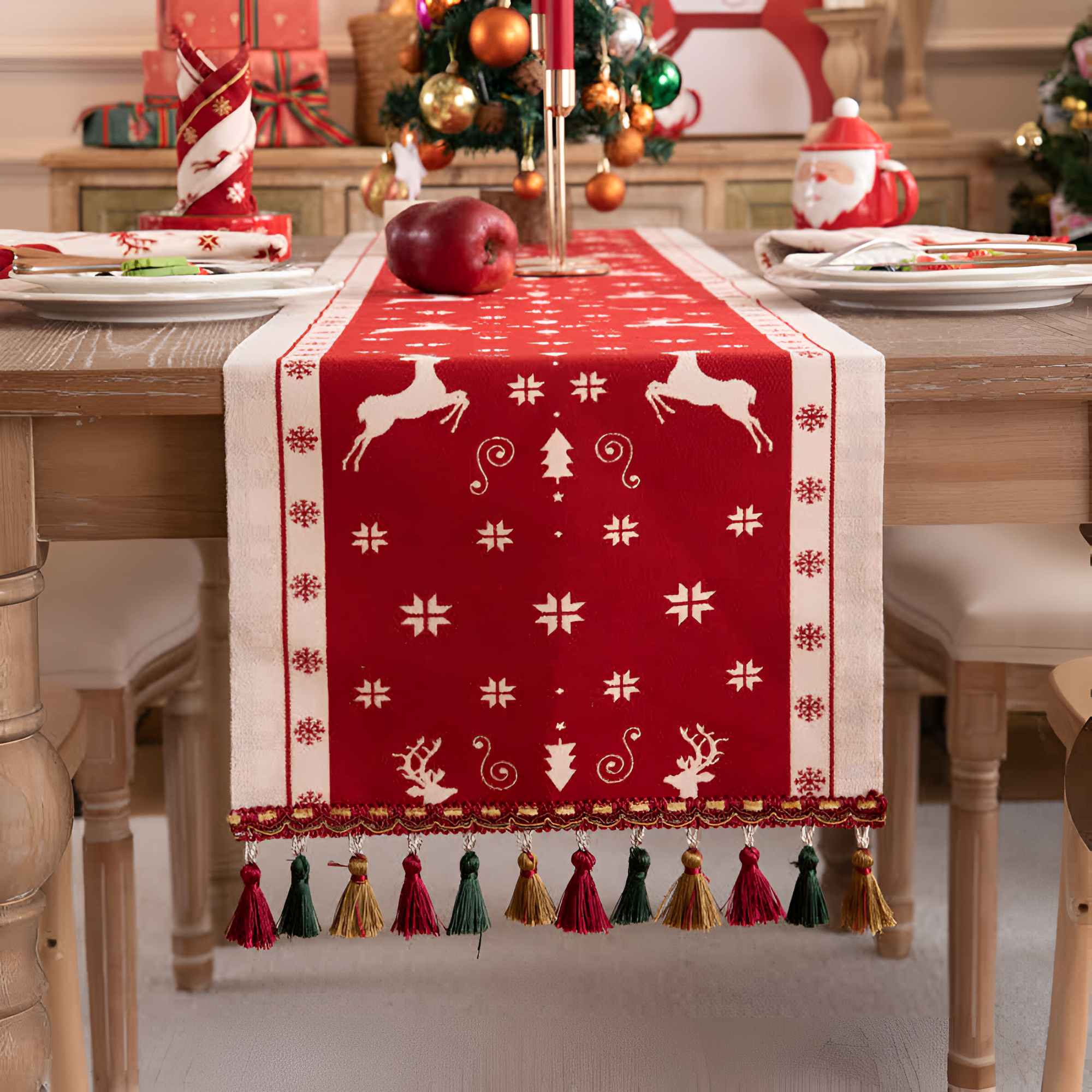 Luxe Merry Tasseled Runner Cloth 2