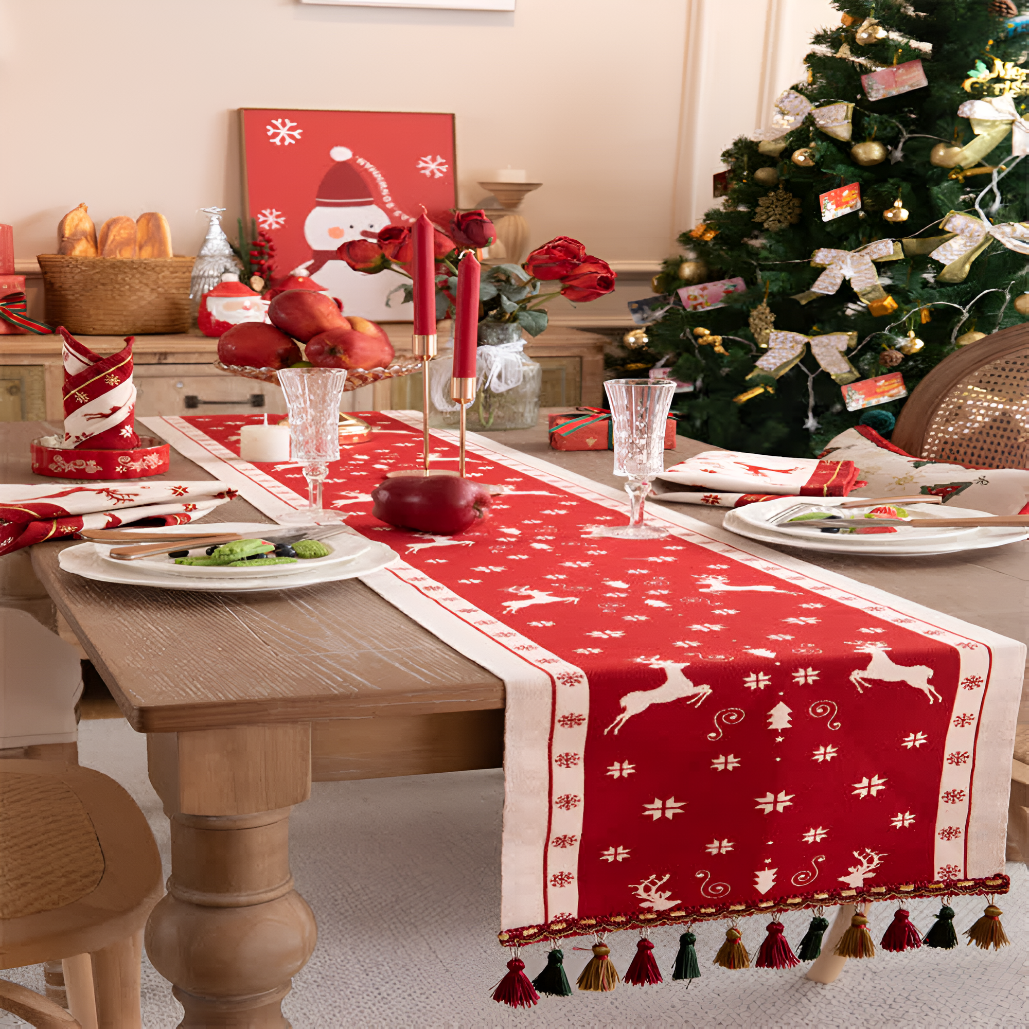 Luxe Merry Tasseled Runner Cloth 5