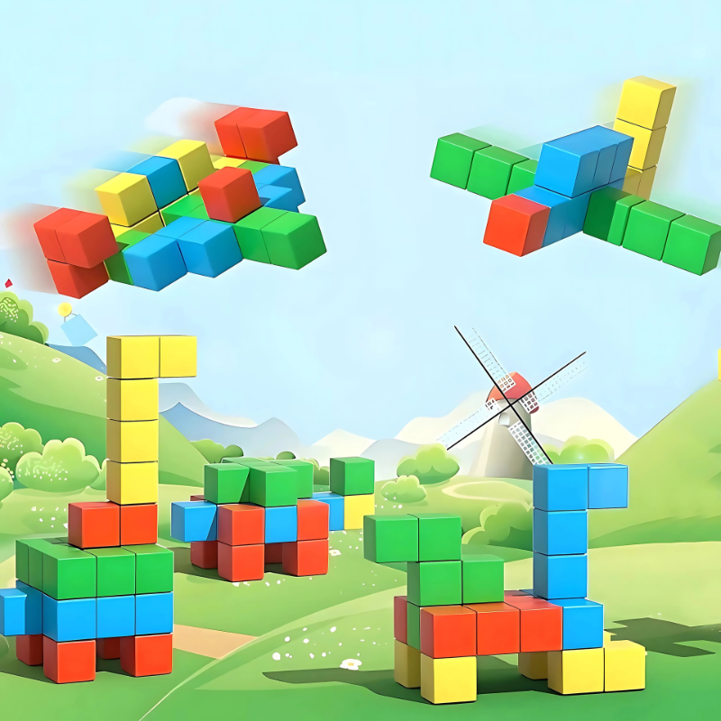 Kids Magnetic Matching Puzzle Cube Toy Set