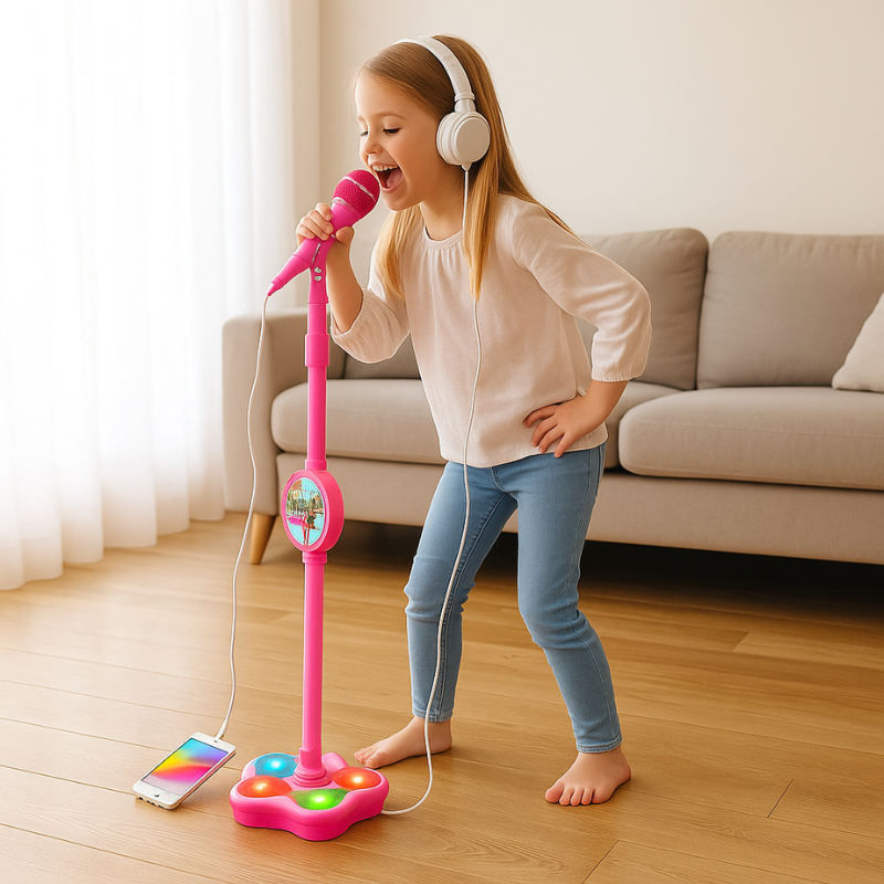 Kids Light-Up Karaoke Microphone Speaker Toy