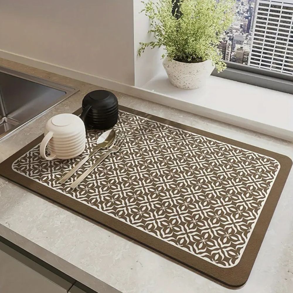 Mandala Kitchen Dish Drying Mat 1
