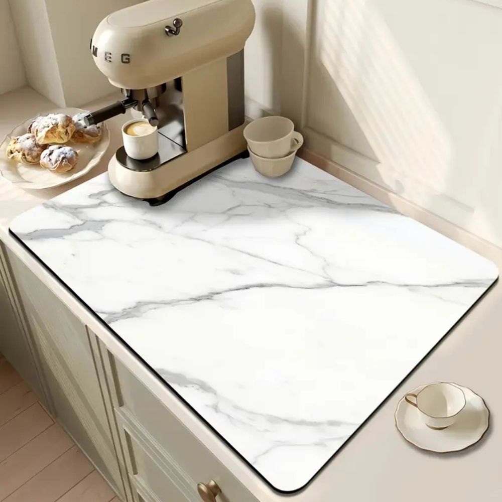 Marble Print Dish Drying Mat 0