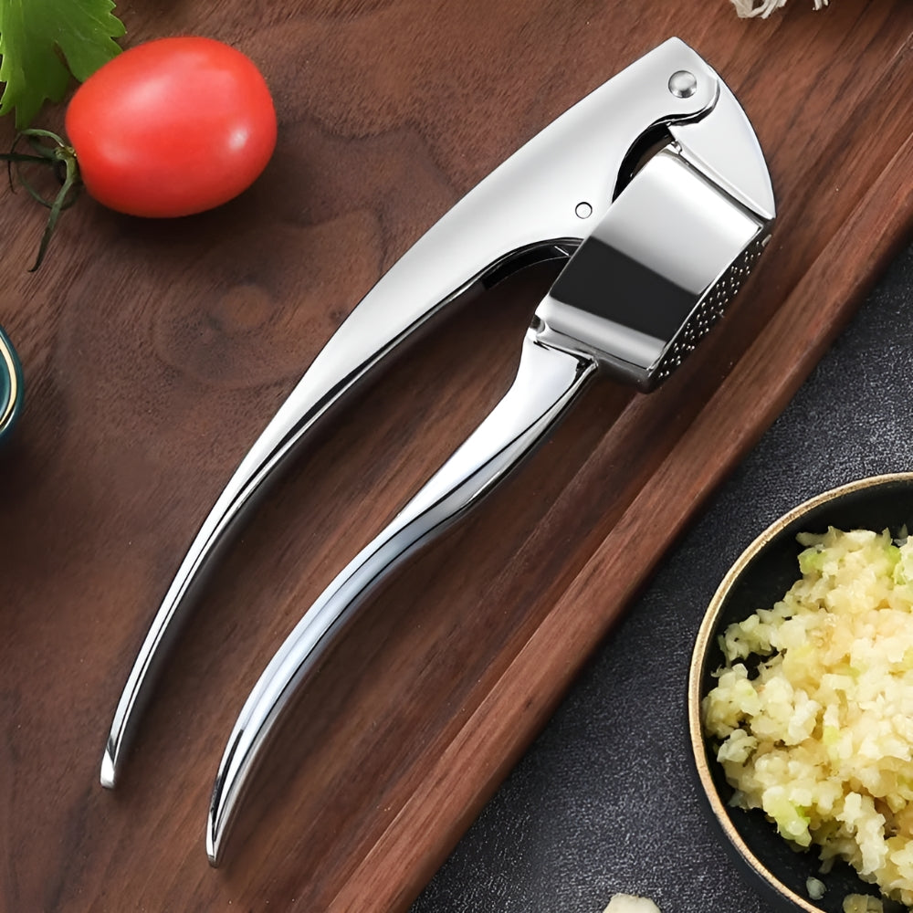 Minimalist Stainless Garlic Squeezer with Non-Slip Handle 2