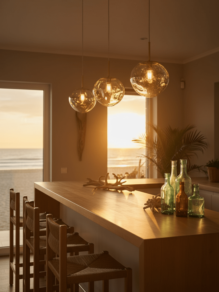 Glam Sculptural Mirrored Pendant Light