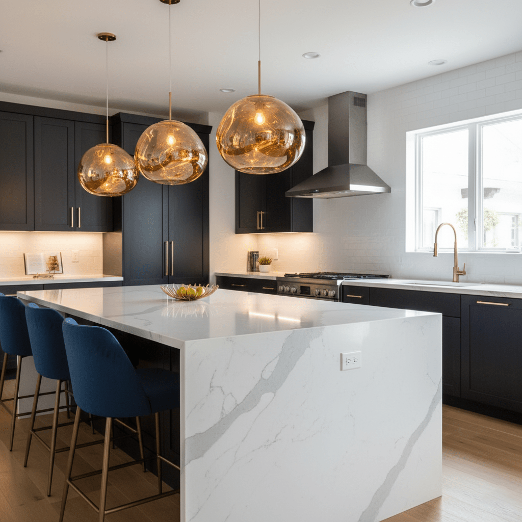 Glam Sculptural Mirrored Pendant Light
