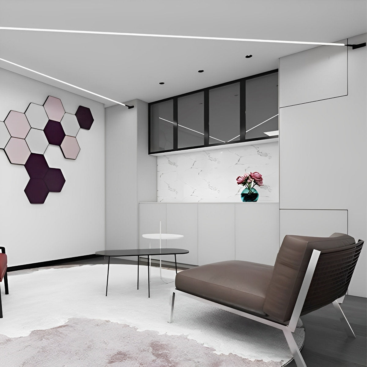 Modern Linear LED Strip Light with Rotatable Base for Adjustable Illumination | Flexible Indoor Lighting Solution