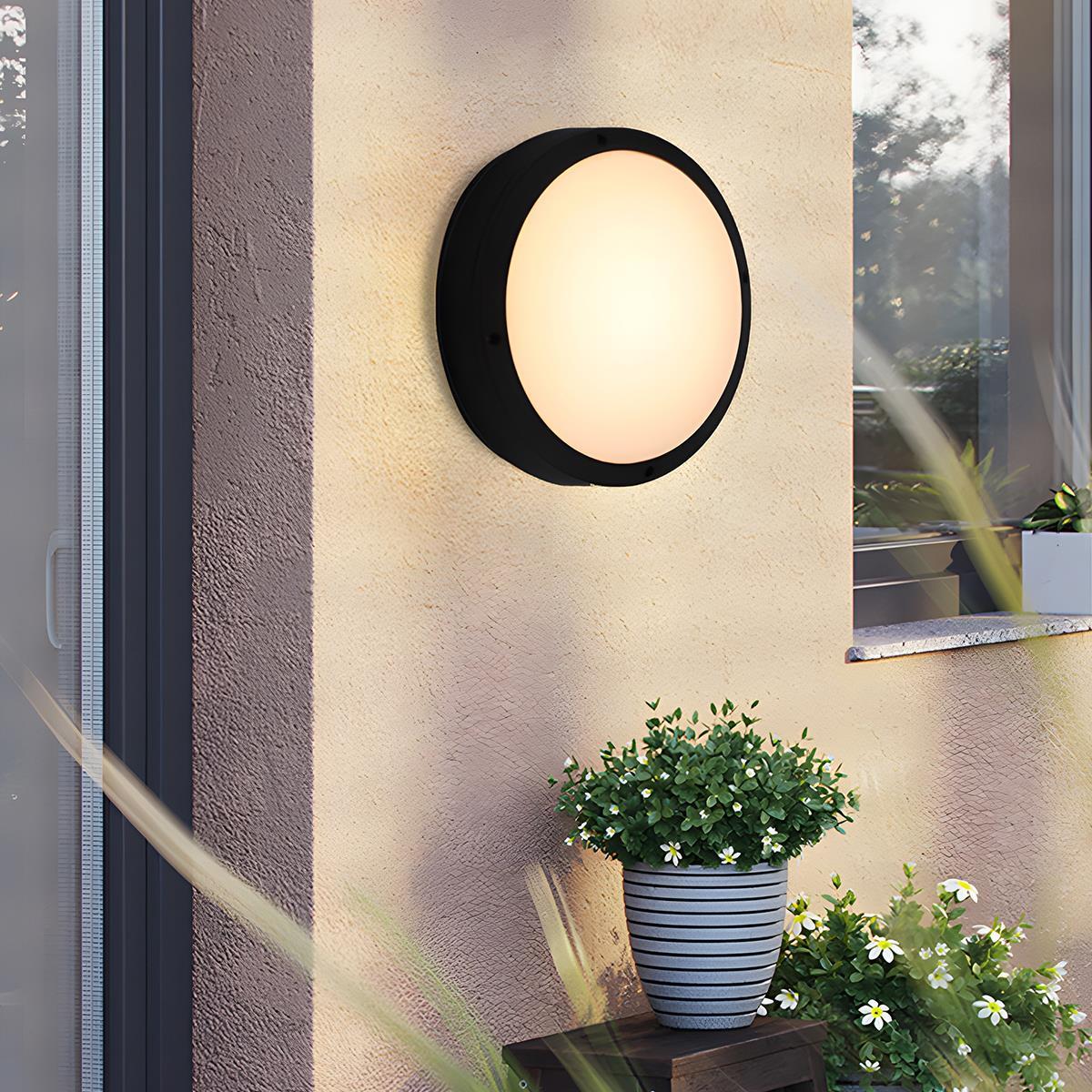 Modern Outdoor Wall Light | Round LED Lantern with IP65 Waterproof Rating | Versatile Illumination for Patios and Gardens