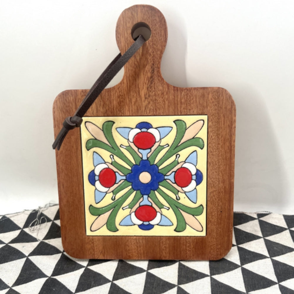 Moroccan Ebony Floral Wooden Trivets 3