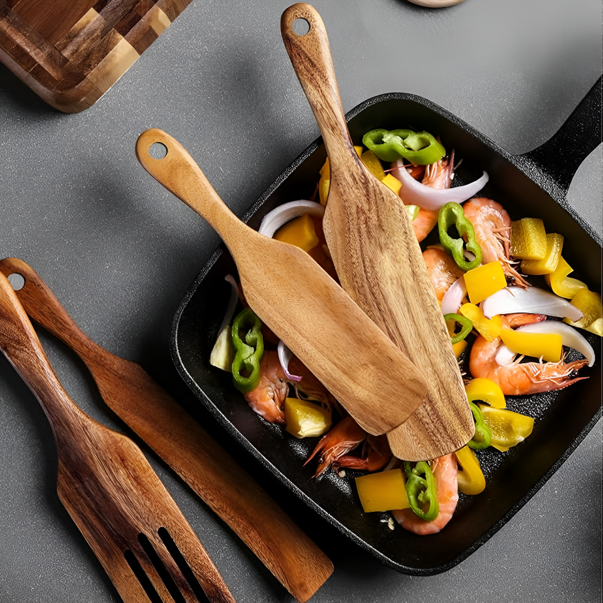 Non-Stick Wooden Spatula Set 0