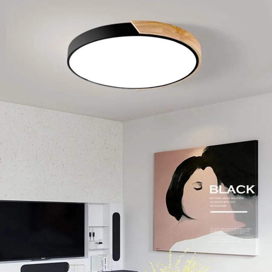 NordicGlow | Cozy Elegant Wooden Flush Mount Ceiling Light with LED 1