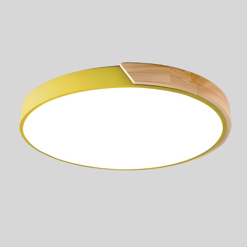 NordicGlow | Cozy Elegant Wooden Flush Mount Ceiling Light with LED 14