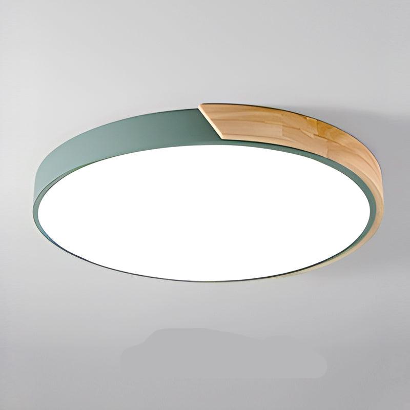 NordicGlow | Cozy Elegant Wooden Flush Mount Ceiling Light with LED 15