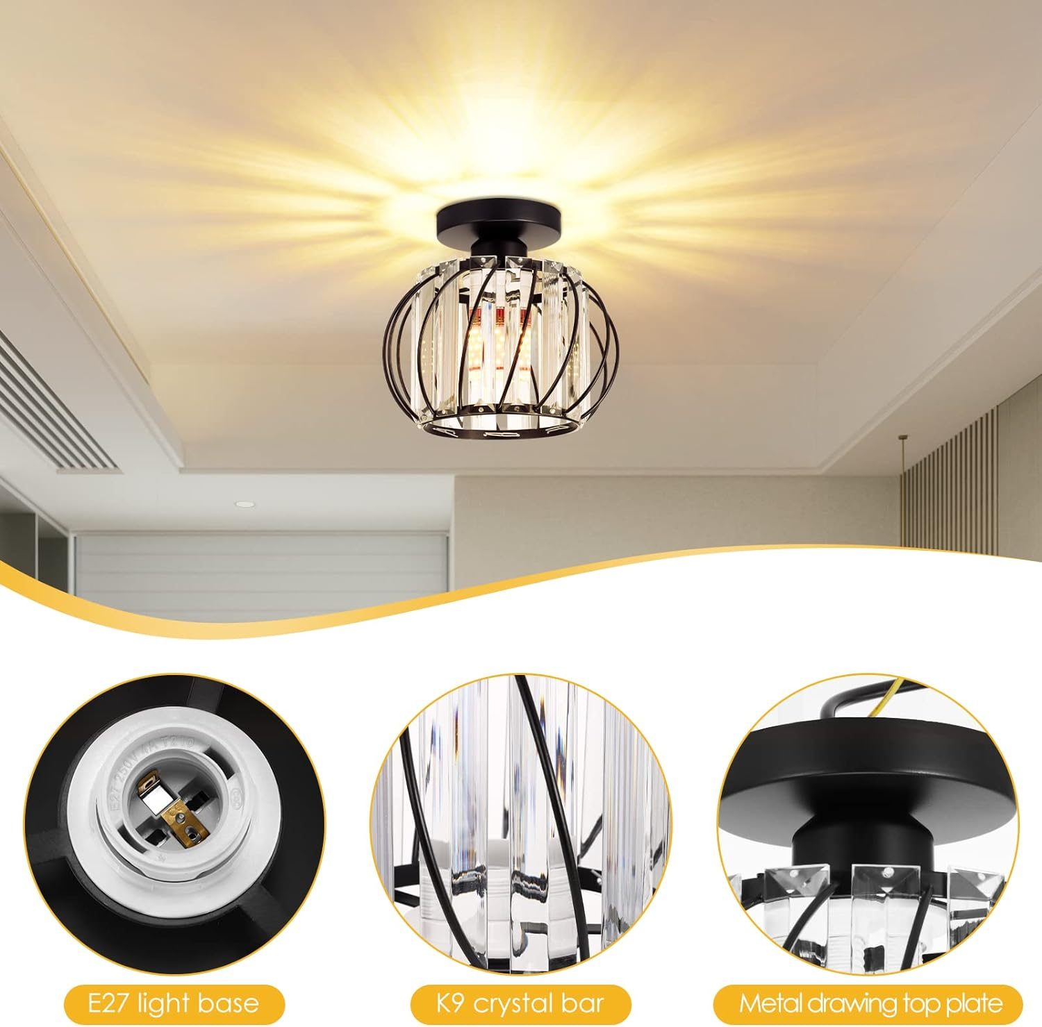 Nordic Luxury | Flush Mount Ceiling Light with Sculptural Design | Elegant Illumination for Serene Spaces