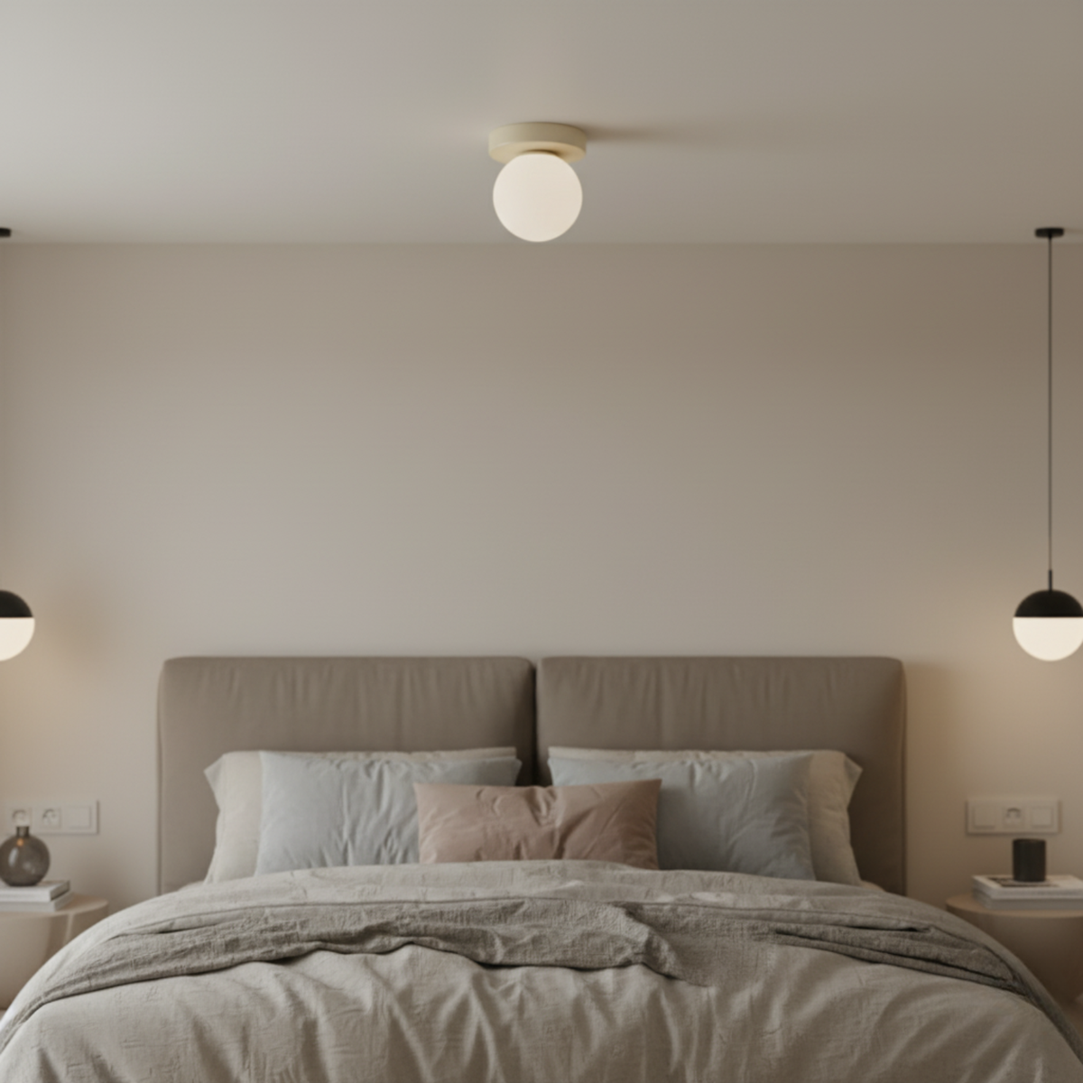 Nordic Minimalist | Wall & Ceiling Light with Frosted Glass Globe | Stylish Illumination for Modern Spaces