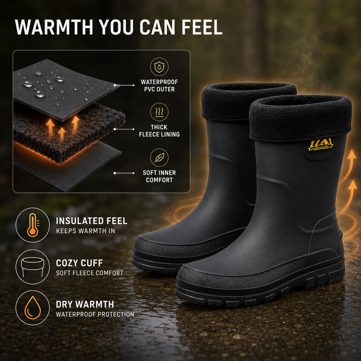 Women's Waterproof Insulated Rain Boots