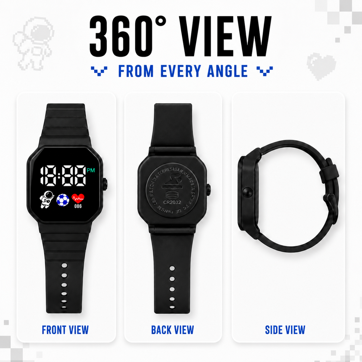 Waterproof Digital LED Kids Watch