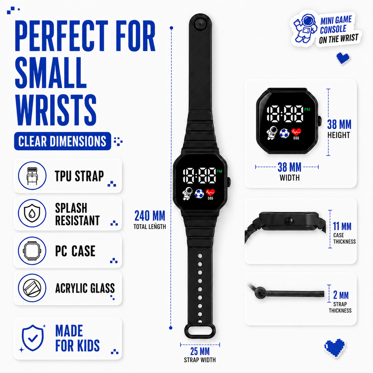 Waterproof Digital LED Kids Watch