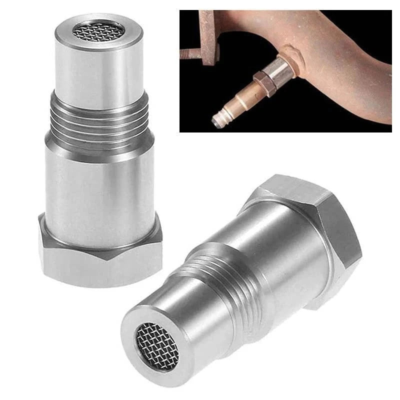 O2 Sensor Adapter | Car Oxygen Sensor Fix with Integrated Catalytic Converter | Durable Stainless Steel Design for Off-Road Performance 0