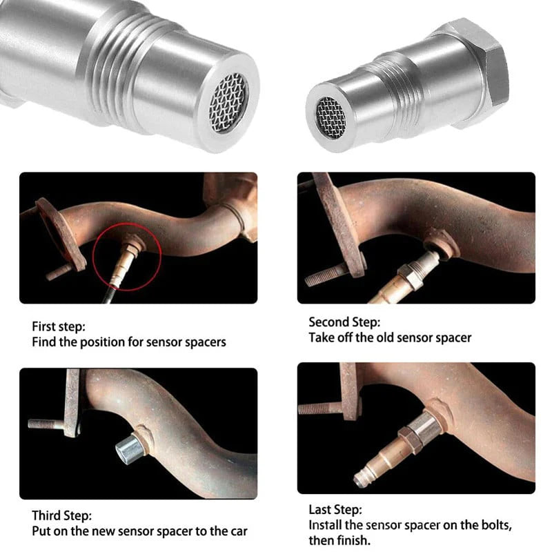 O2 Sensor Adapter | Car Oxygen Sensor Fix with Integrated Catalytic Converter | Durable Stainless Steel Design for Off-Road Performance 5