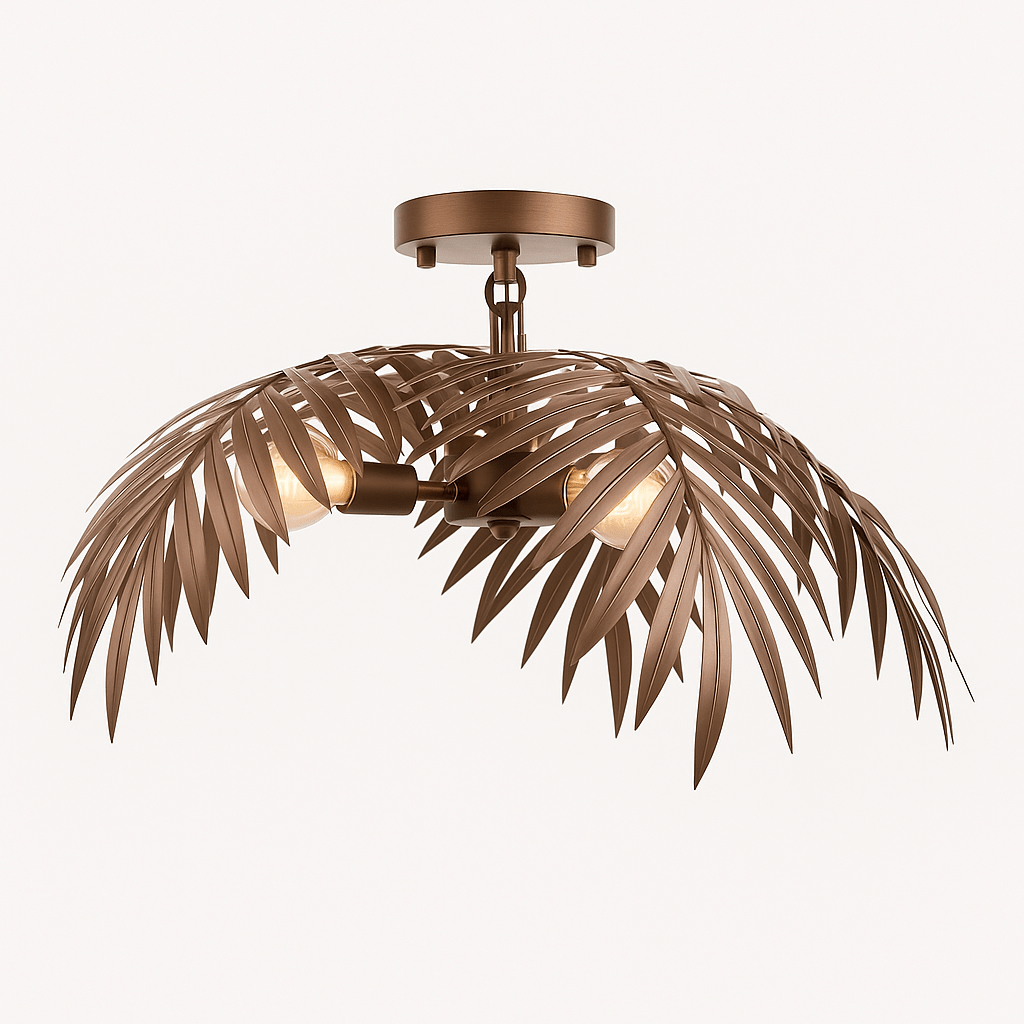 Palmae | Tropical Leaf Modern Chandelier with Sleek Metallic Finish | Stunning Lighting for Coastal Vibe