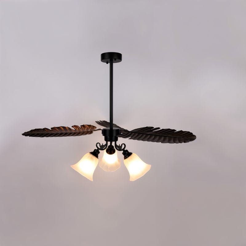 Palmae | Tropical Leaf Modern Chandelier with Sleek Metallic Finish | Stunning Lighting for Coastal Vibe