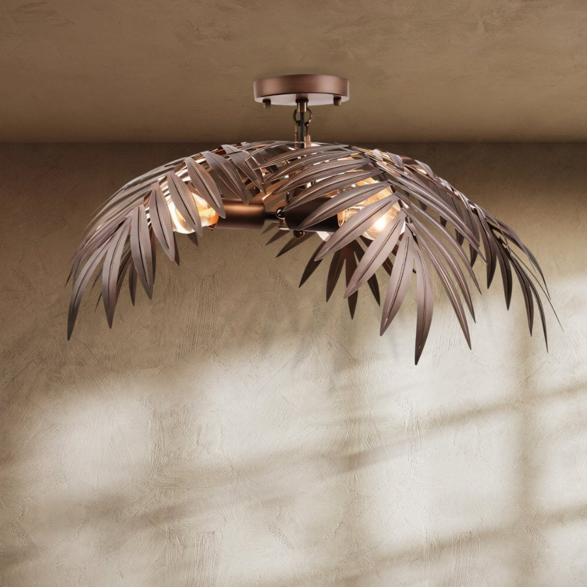Palmae | Tropical Leaf Modern Chandelier with Sleek Metallic Finish | Stunning Lighting for Coastal Vibe