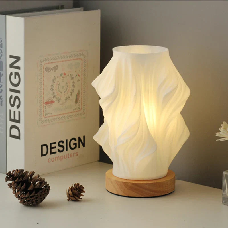 Serene Wavecrest Lamp | Modern Soft-Glow Table Light