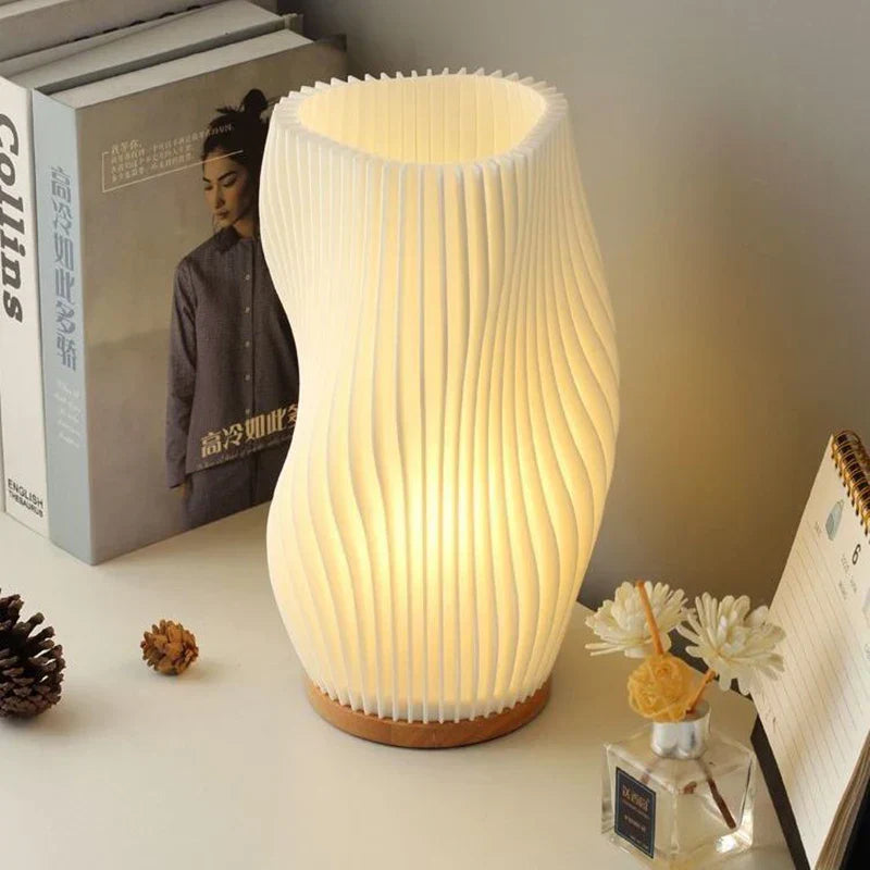 Serene Wavecrest Lamp | Modern Soft-Glow Table Light