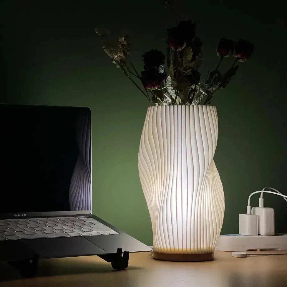Serene Wavecrest Lamp | Modern Soft-Glow Table Light
