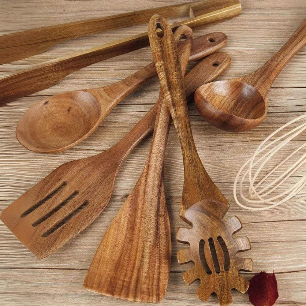 Premium Wooden Cooking Utensils | 7 Sets 4