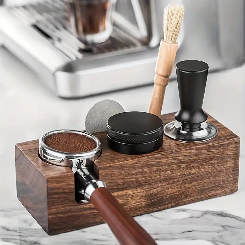 Rectangular Wood Coffee Tamper Station 1