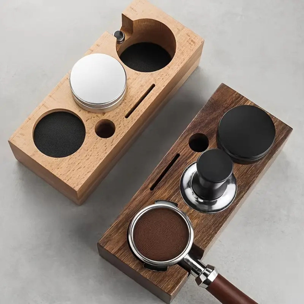 Rectangular Wood Coffee Tamper Station 4