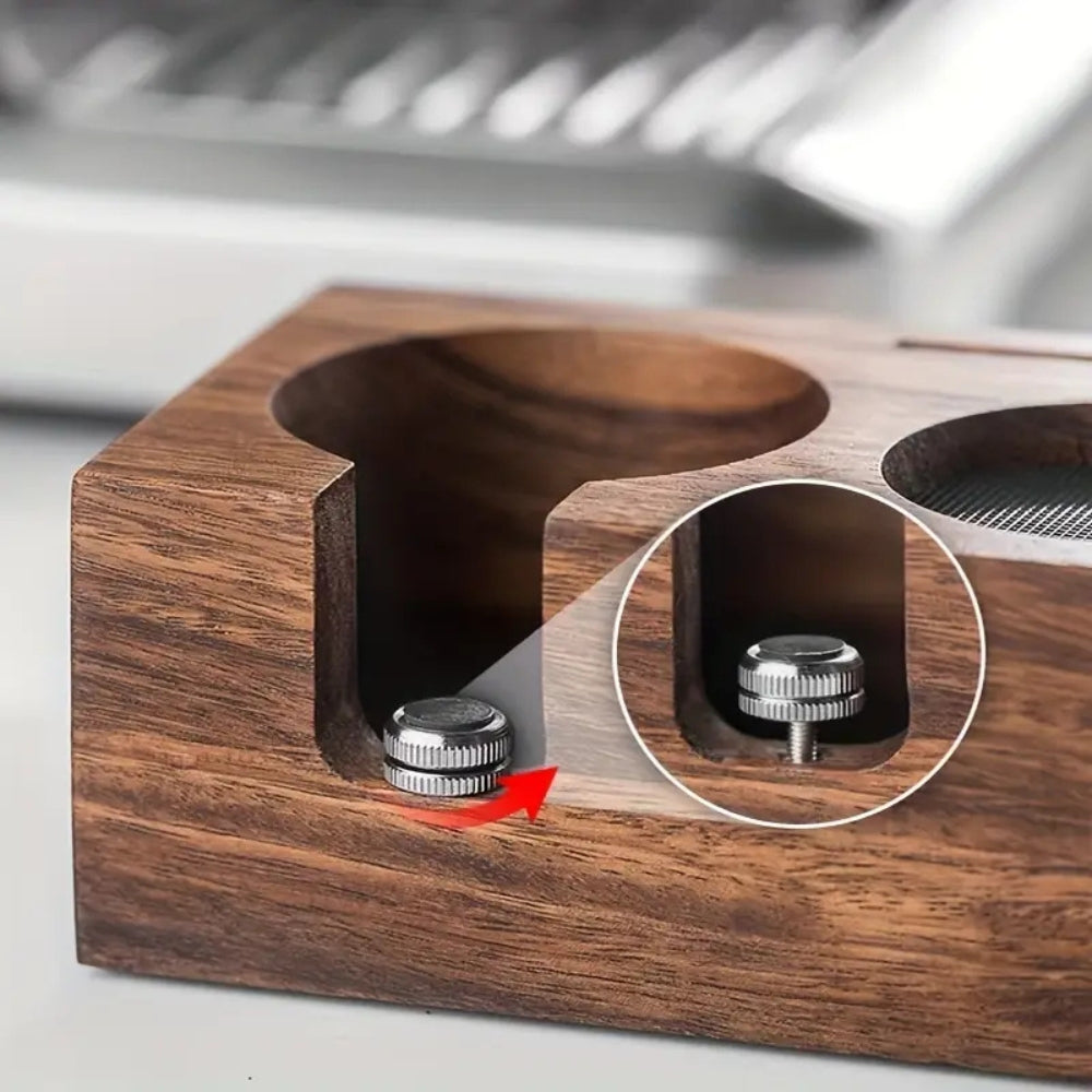Rectangular Wood Coffee Tamper Station 8