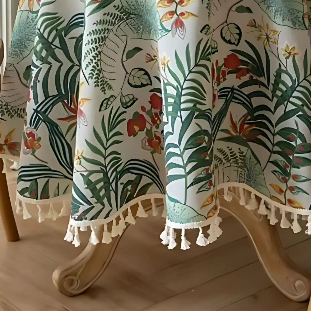 Retro Floral Round Table Cloth 3