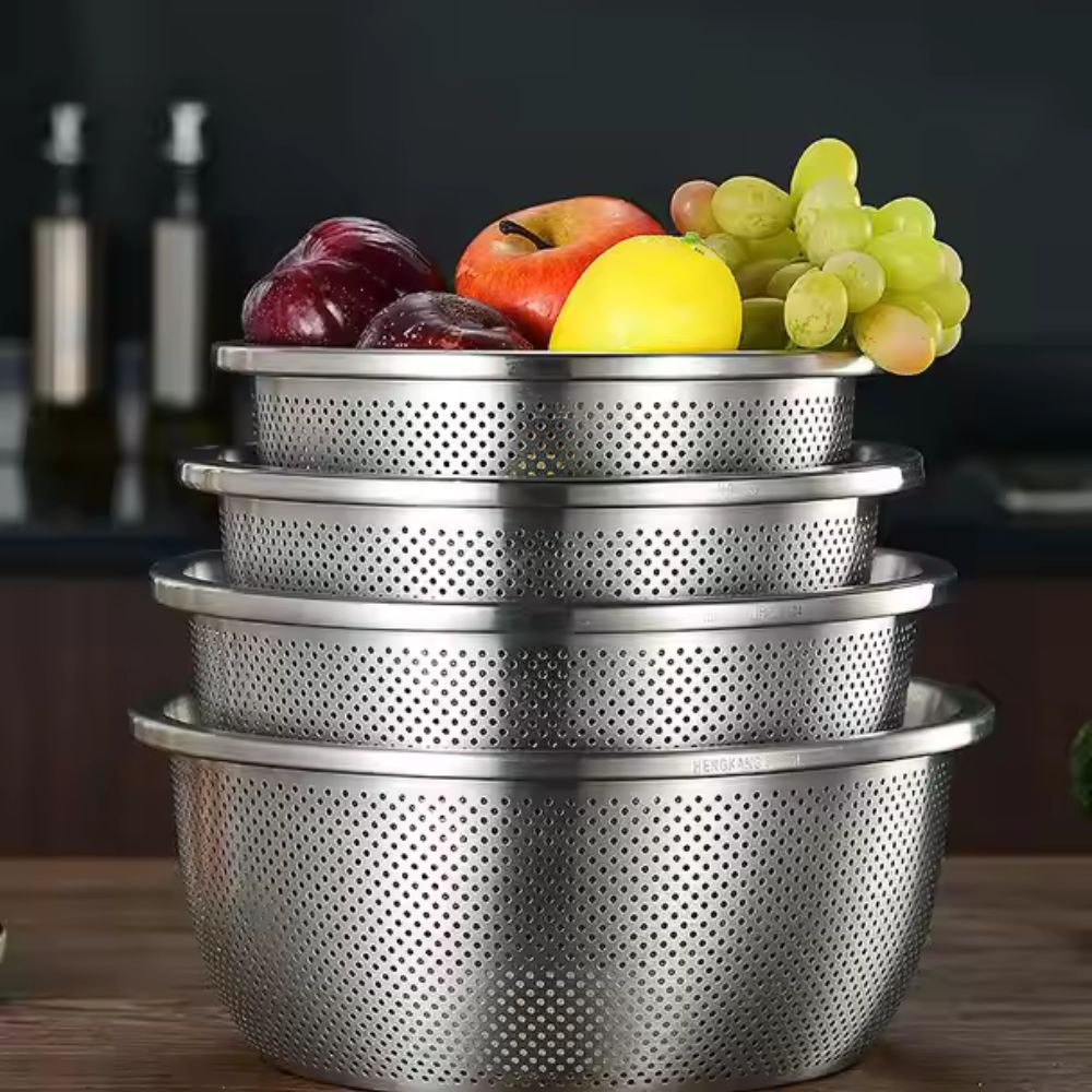 Rinse Mix Stainless Colander Duo Set 6