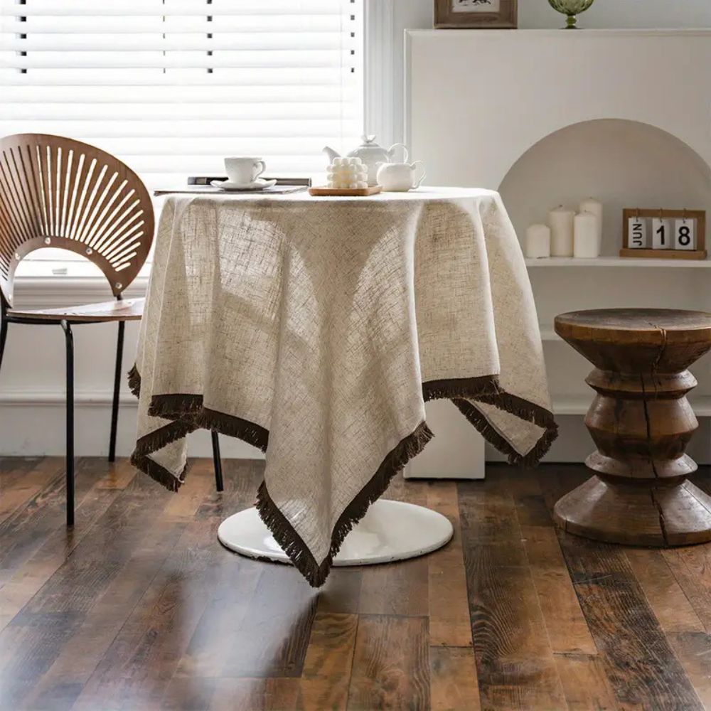 Rustic Charm Tassel Tablecloth 4