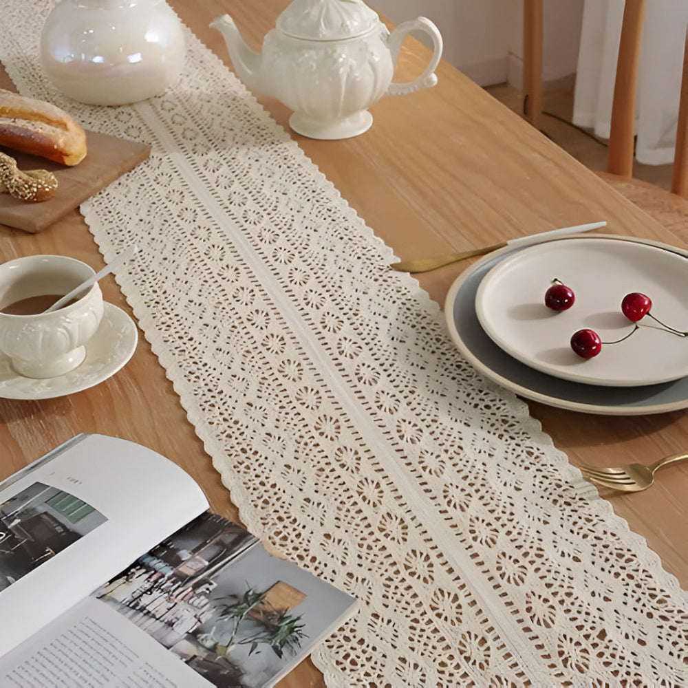 Rustic Crochet Bloom Table Runner 2