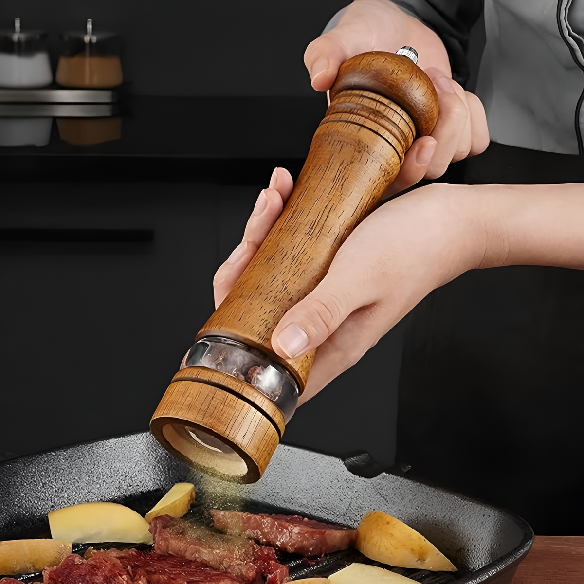 Rustic Oak Seasoning Grinder 0