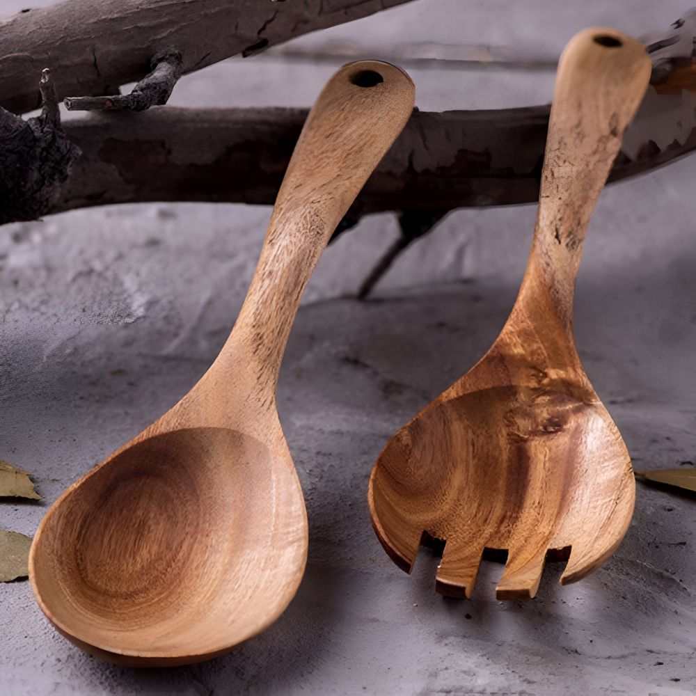 Rustic Teak Serving Set | 2 Pcs 2